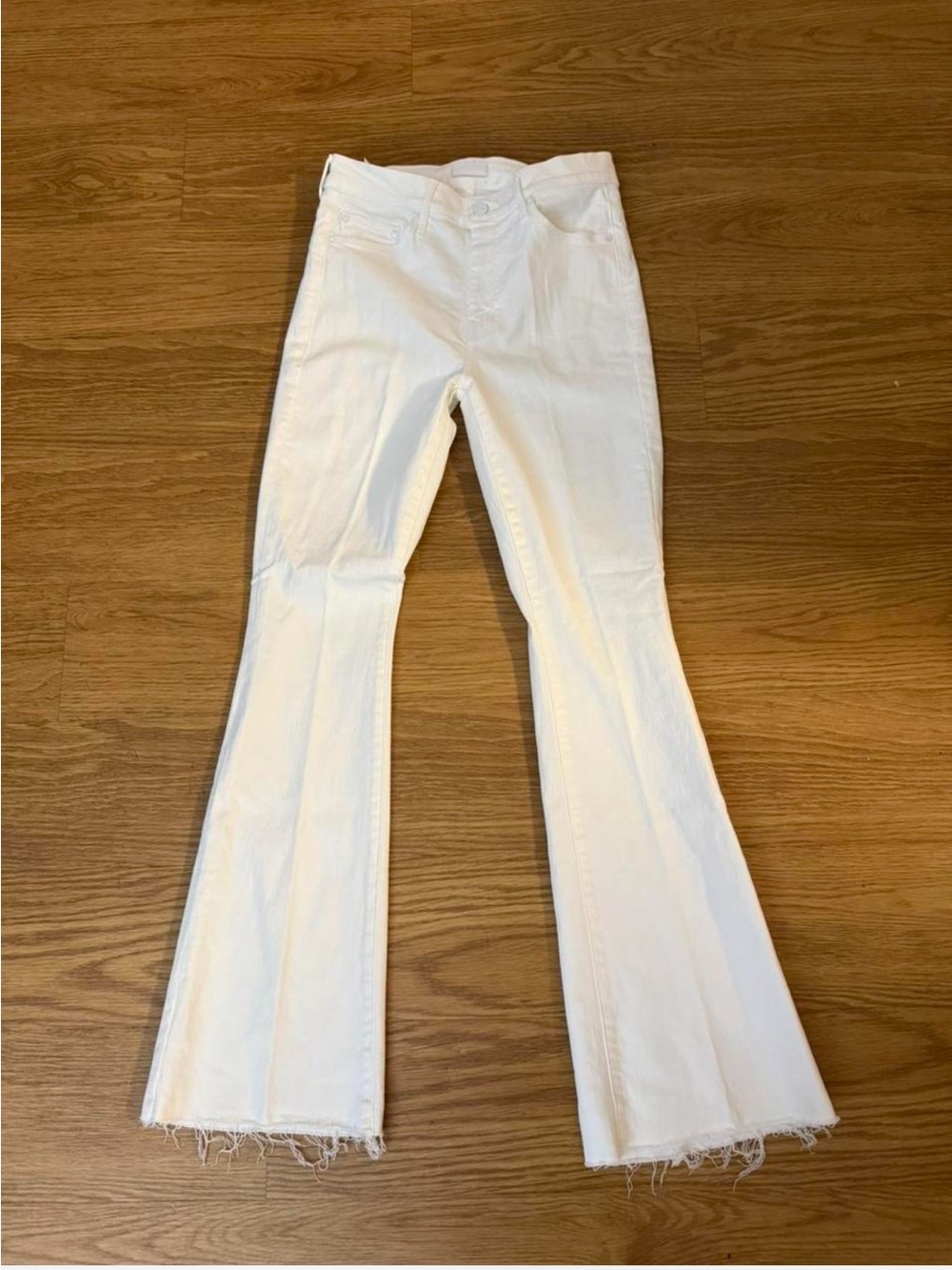 MOTHER The Weekender Fray White Jeans
